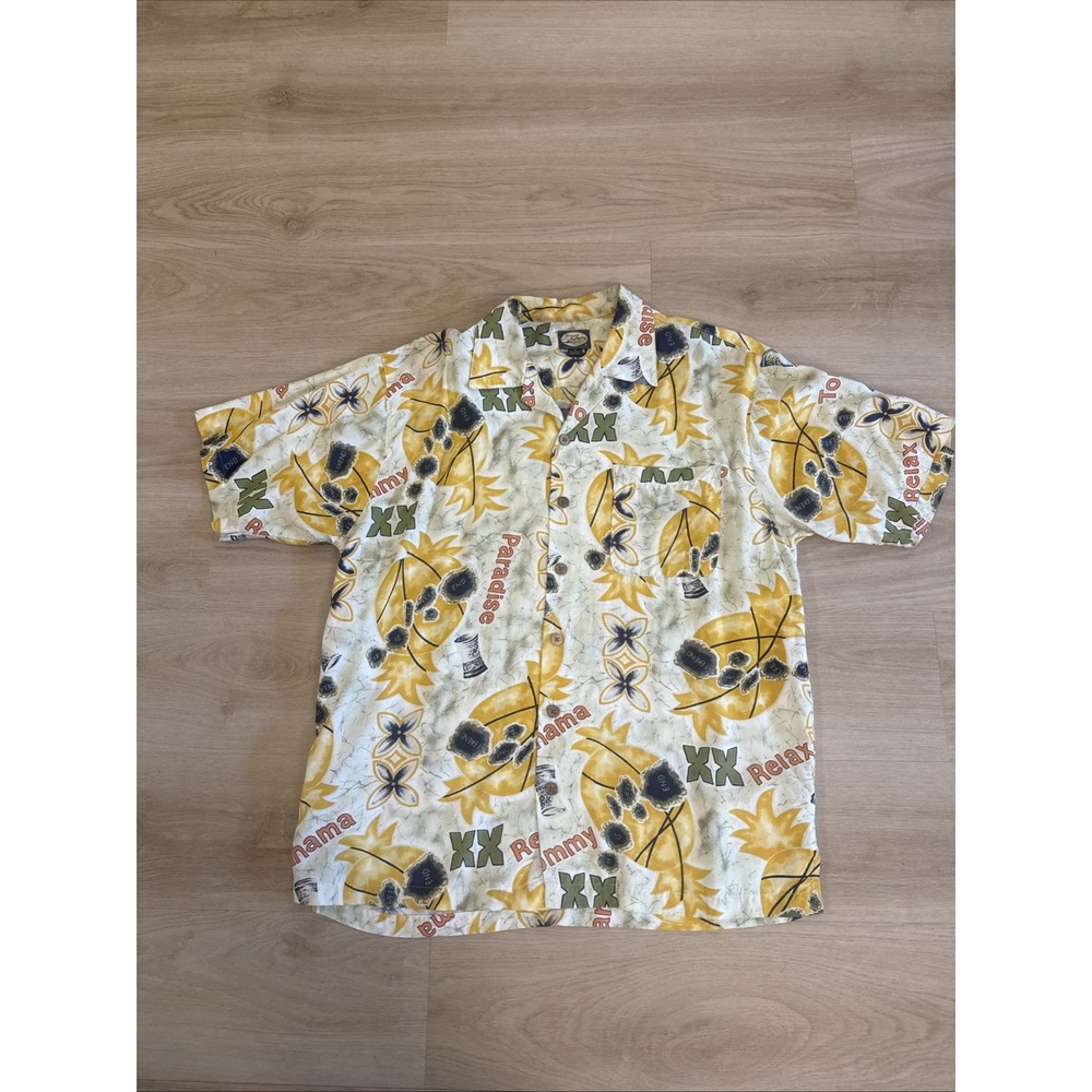 Vintage Tommy Bahama Relax Hawaiian Paradise Aloha Shirt Men's M Rayon Hong Kong
